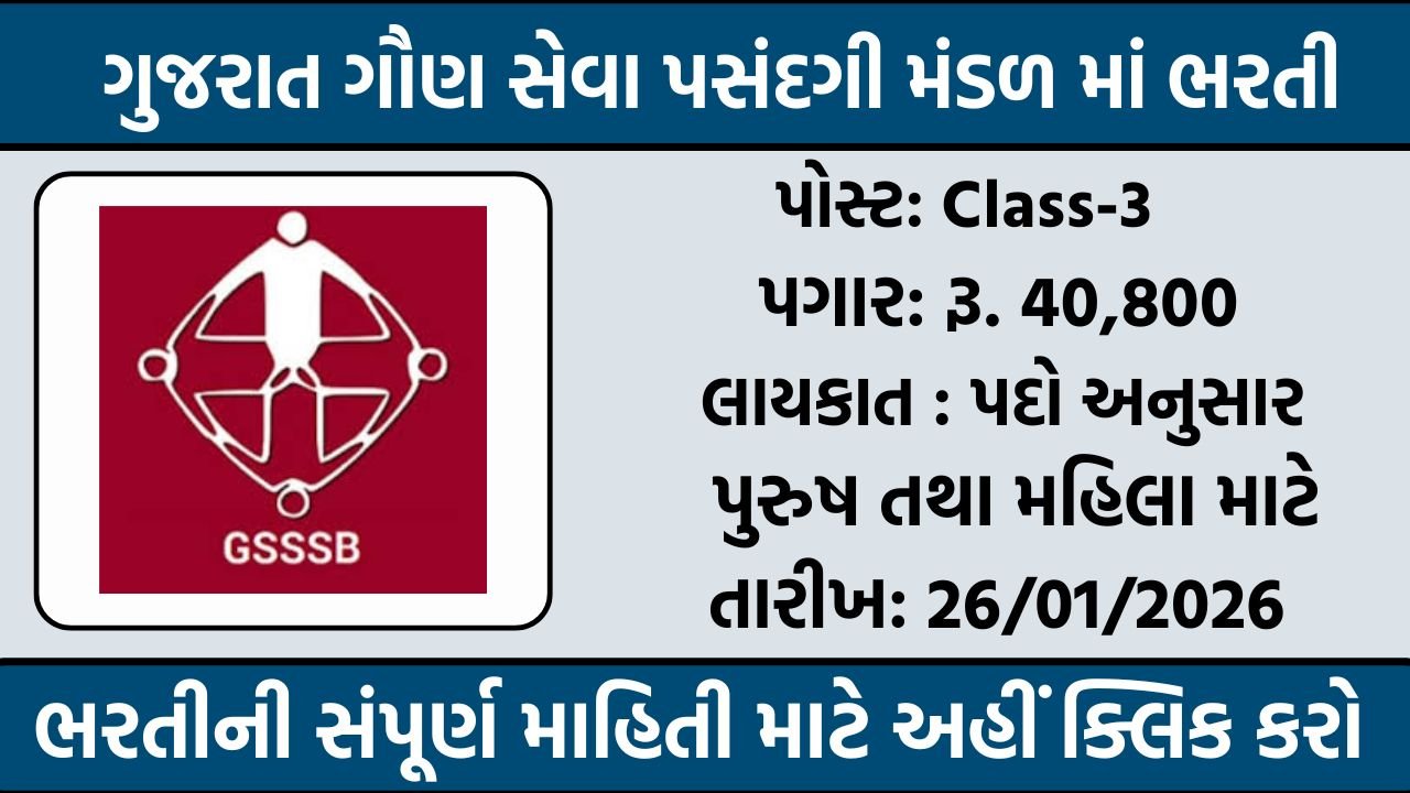 GSSSB Class-3 Recruitment